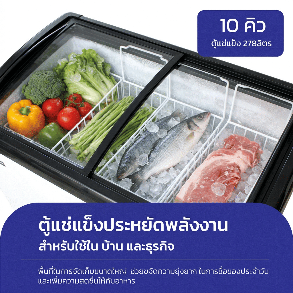 ตู้แช่แข็งฝากระจก SONAR รุ่น SD-278G ขนาด 278 ลิตร 10 คิว สีขาว_4